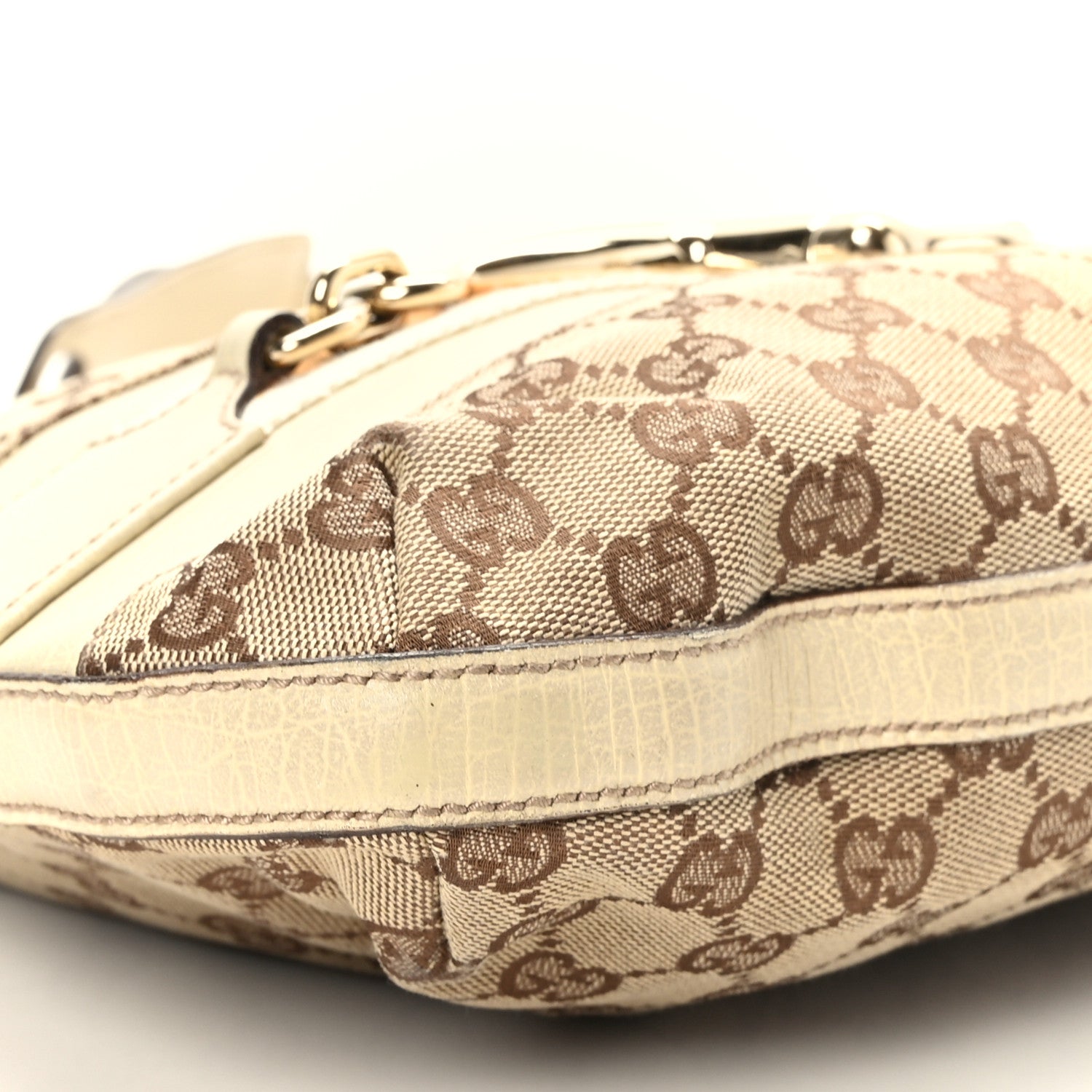 Gucci Monogram Hasler Hobo Beige 8 of 9