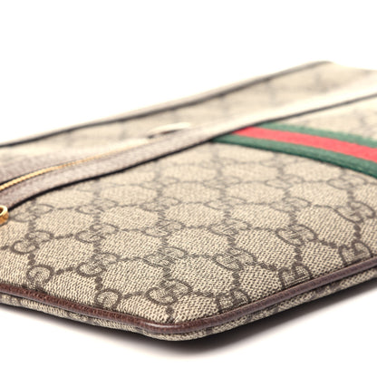 Gucci GG Supreme Monogram Large Ophidia Pouch Clutch Brown 6 of 10