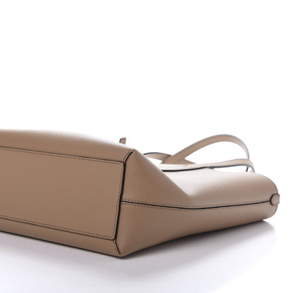 Burberry Grainy Calfskin Haymarket Check Small Reversible Tote Mid Camel 10 of 17