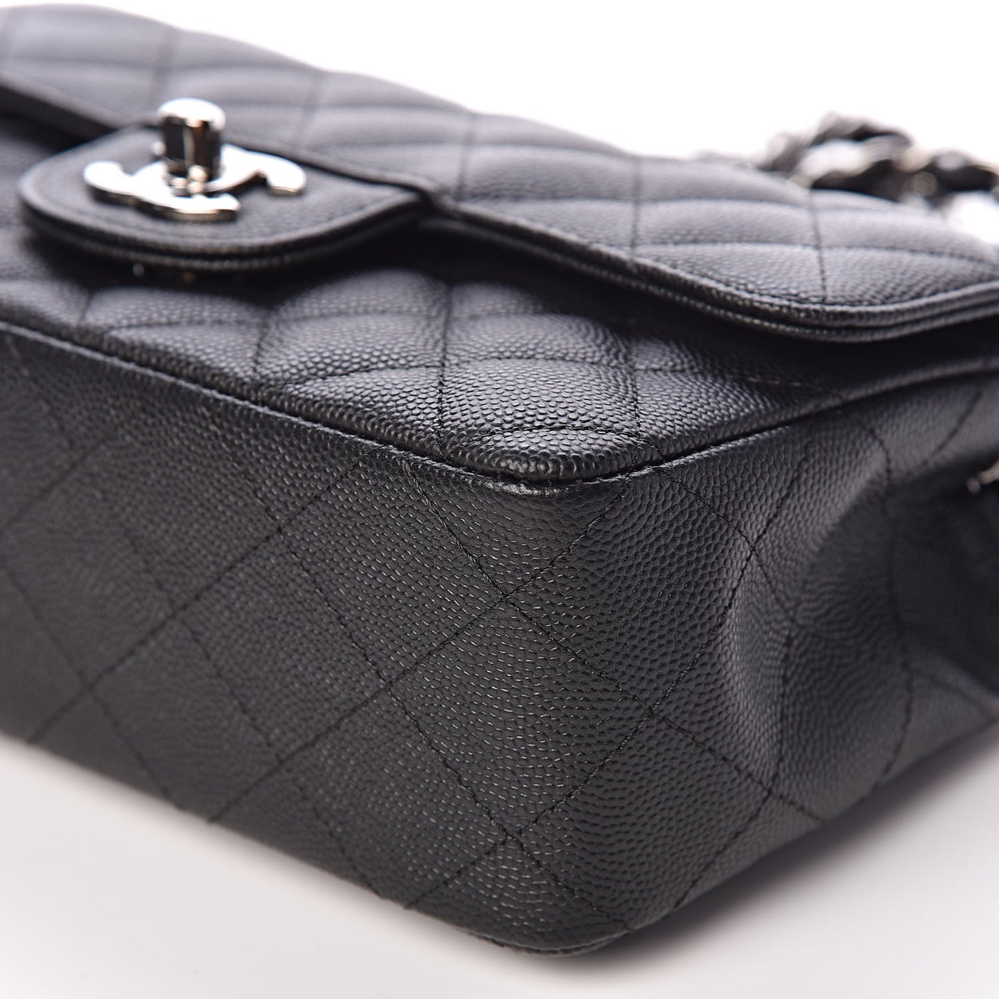 Caviar Quilted Mini Rectangular Flap Black