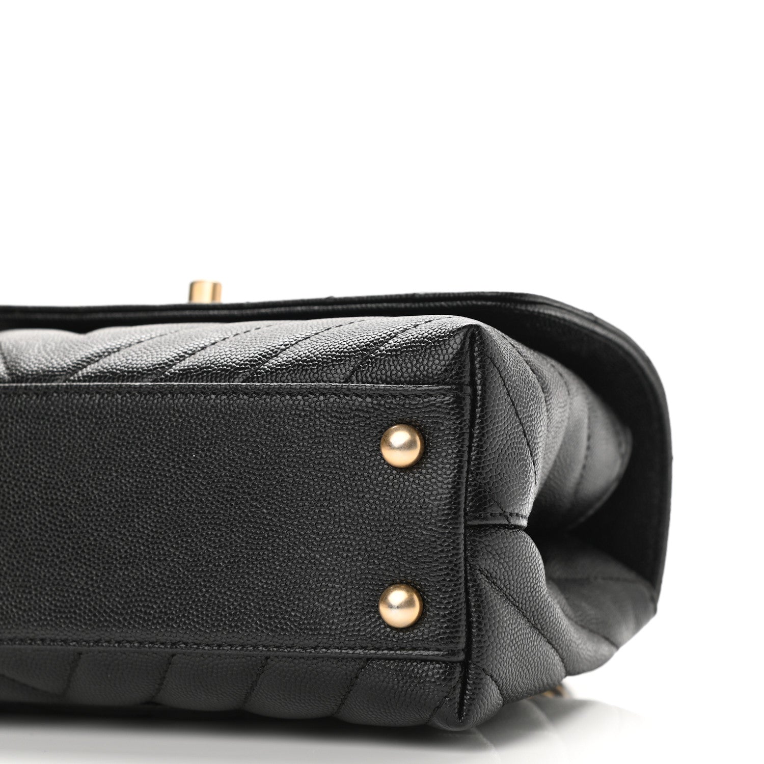 Chanel Caviar Chevron Quilted Mini Coco Handle Flap Black 6 of 11