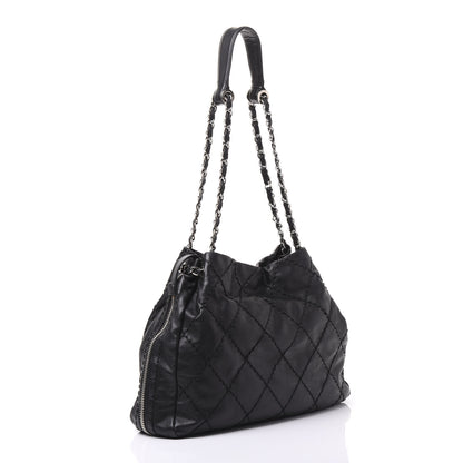 Chanel Calfskin Stitched Expandable Tote Black 2 of 8