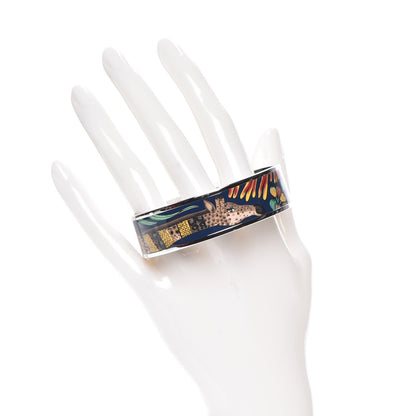 Hermes Enamel Printed Wide Le Marche de Savana Bracelet 85 Exotique 2 of 7