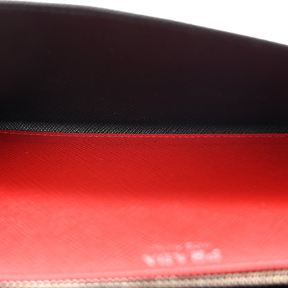 Prada Saffiano Bi-Color Wallet On Chain Black Fuoco 5 of 10