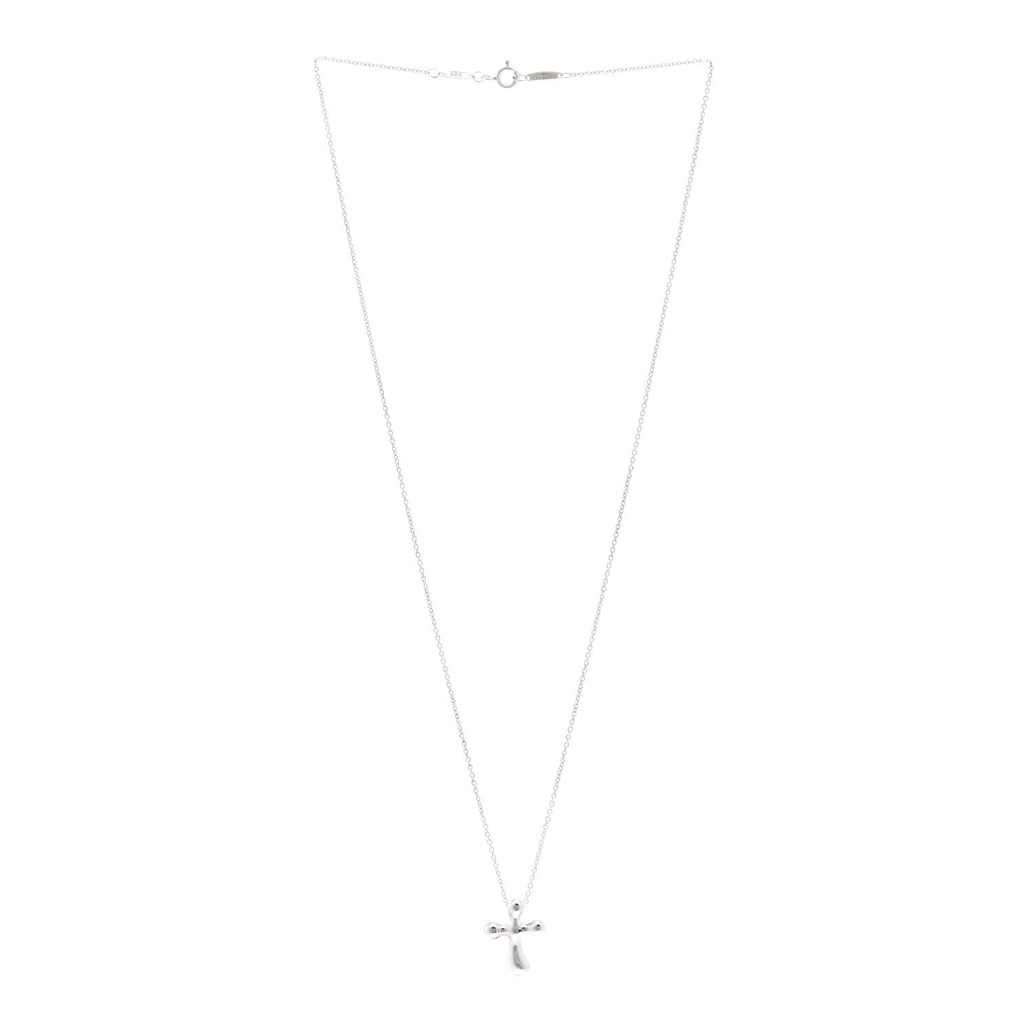 Tiffany Sterling Silver 14mm Elsa Peretti Cross Pendant Necklace 3 of 4