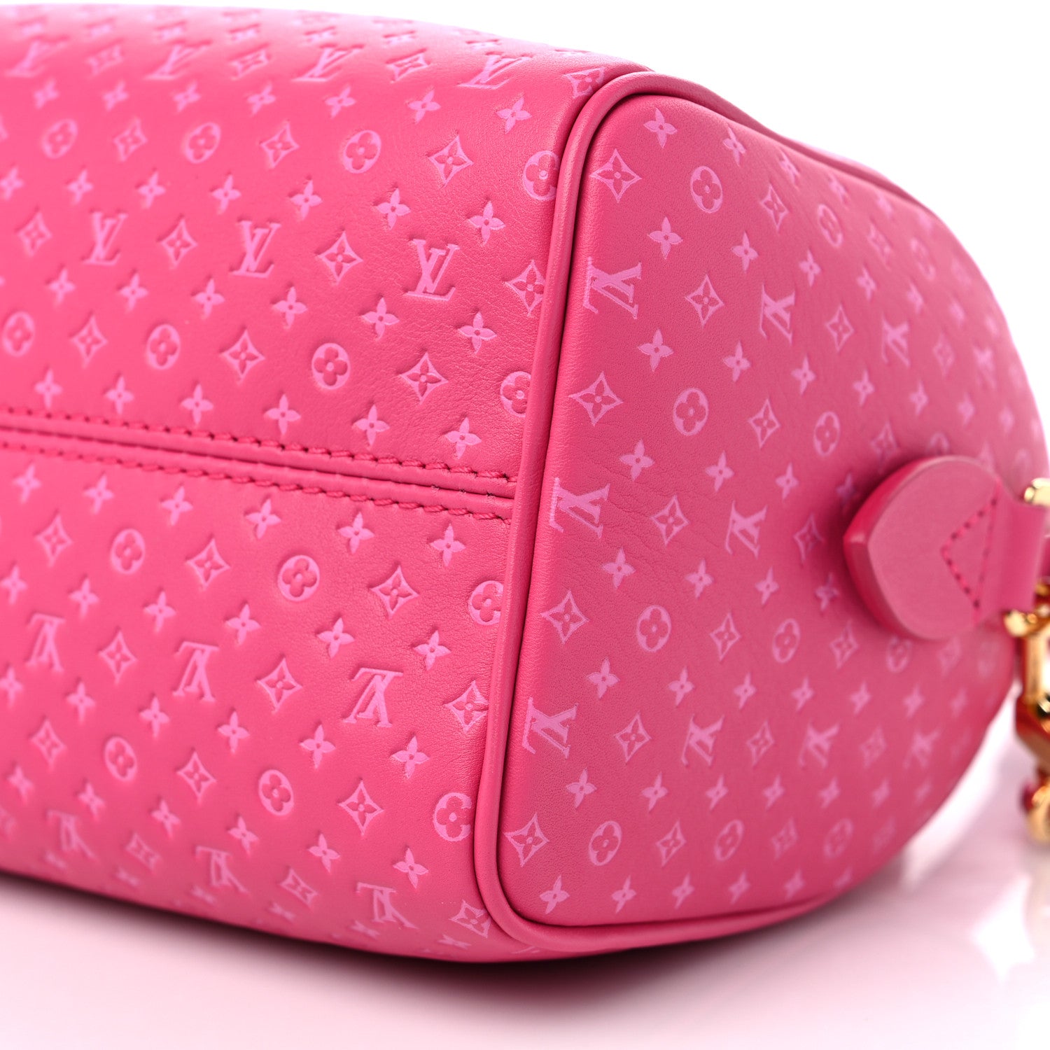 Louis Vuitton Calfskin Nanogram Embossed Speedy Bandouliere 20 Rose 8 of 8