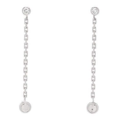 Cartier 18K White Gold Diamond LOVE Drop Earrings 1 of 5