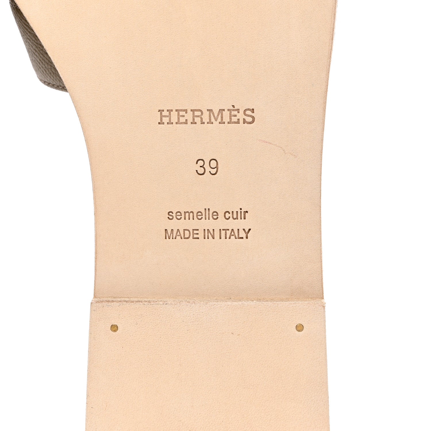 Hermes Epsom Oran Sandals 39 Etoupe 6 of 9