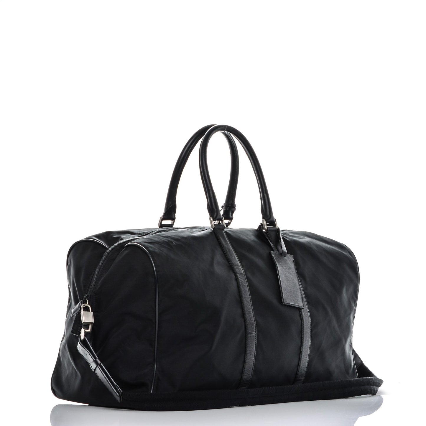 Tessuto Nylon Saffiano Duffel Bag Black