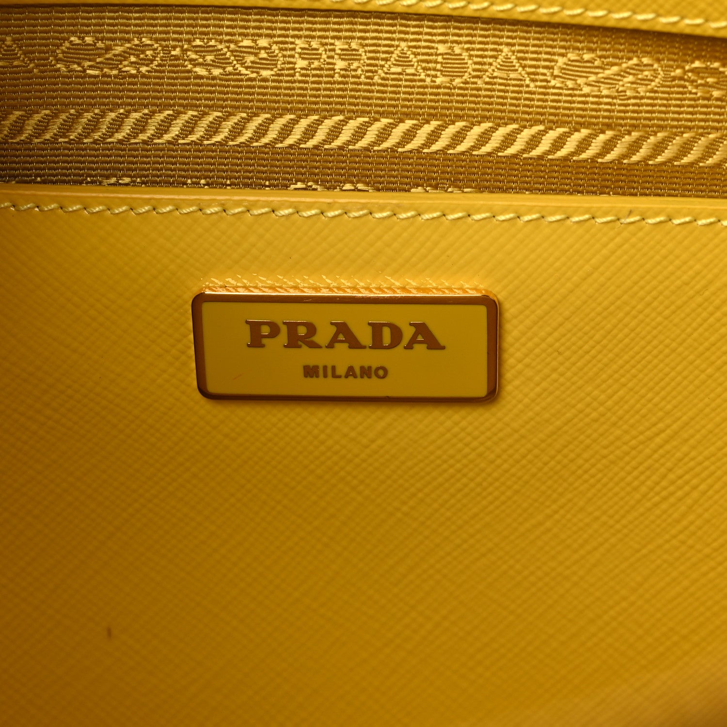Prada Saffiano Vernice Floral Bauletto Bag Girasole 6 of 9