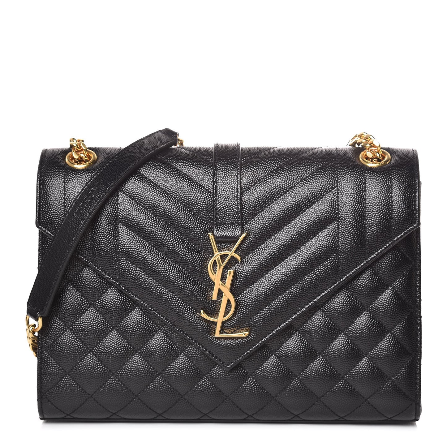 Grain De Poudre Textured Mixed Matelasse Triquilt Medium Monogram Satchel Black