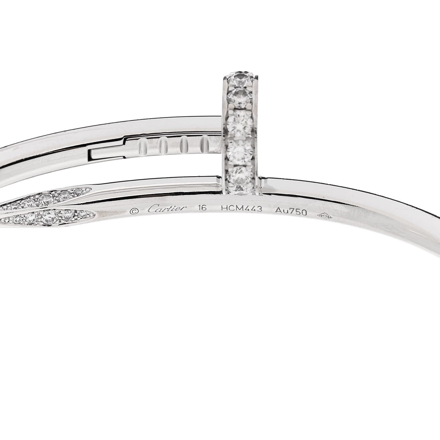 Cartier 18K White Gold Diamond Juste Un Clou Bracelet 16 4 of 5