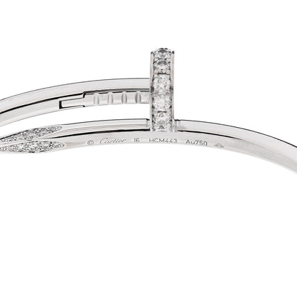 Cartier 18K White Gold Diamond Juste Un Clou Bracelet 16 4 of 5