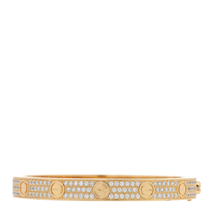 Cartier 18K Yellow Gold Diamond LOVE Paved Bracelet 16 2 of 6
