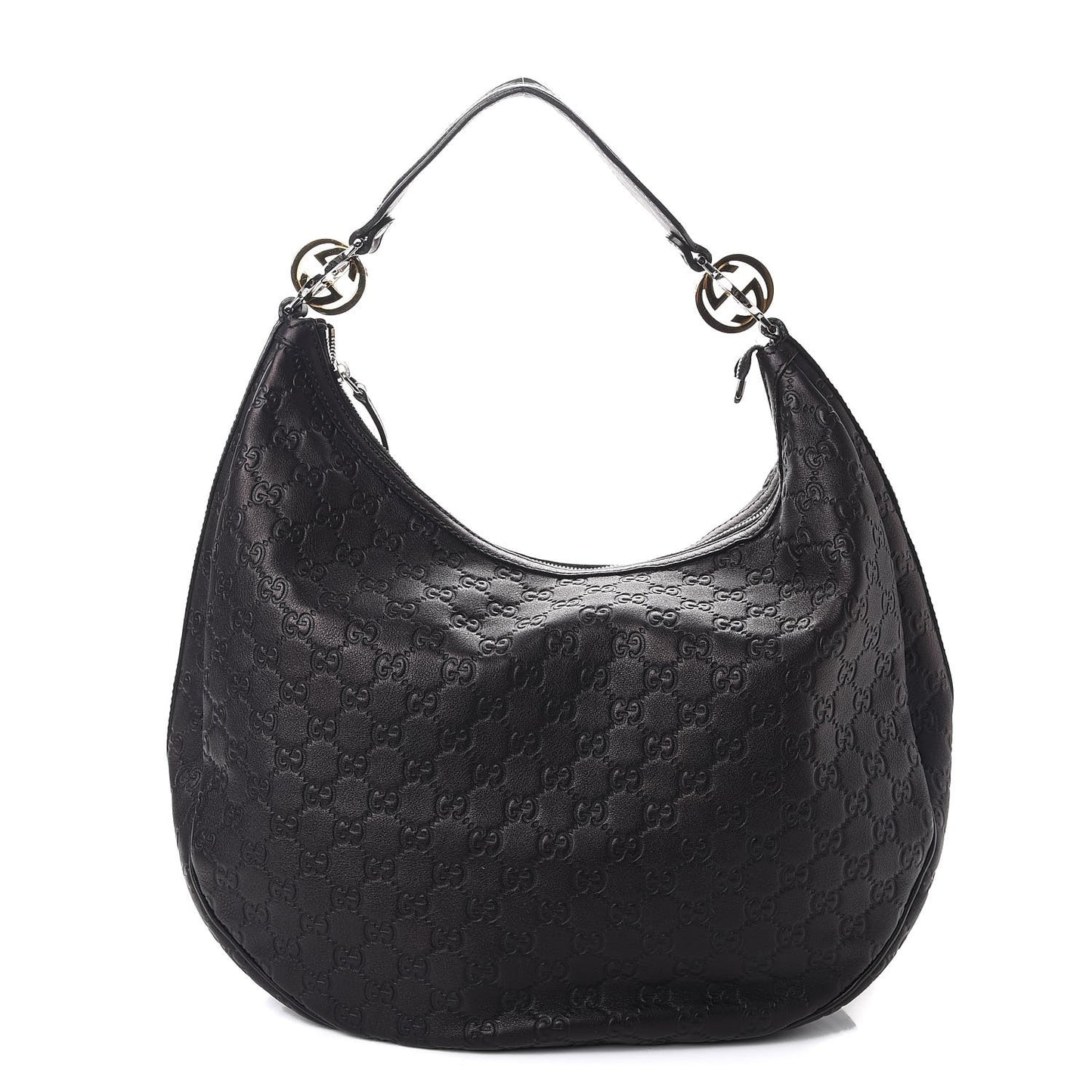 Guccissima Large GG Twins Hobo Black