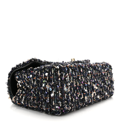 Chanel Glittered Tweed Quilted Mini Rectangular Flap Navy Blue Mulitcolor 4 of 11