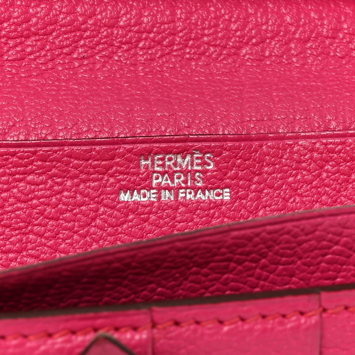 Chevre Mysore Bi-Color Bearn Gusset Wallet Etoupe Rose Shocking