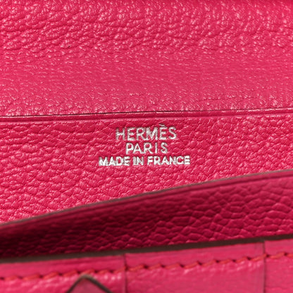 Hermes Chevre Mysore Bi-Color Bearn Gusset Wallet Etoupe Rose Shocking 6 of 9