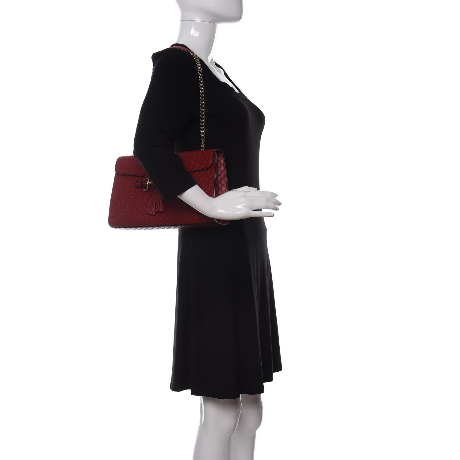Gucci Microguccissima Medium Emily Chain Shoulder Bag Red 2 of 10