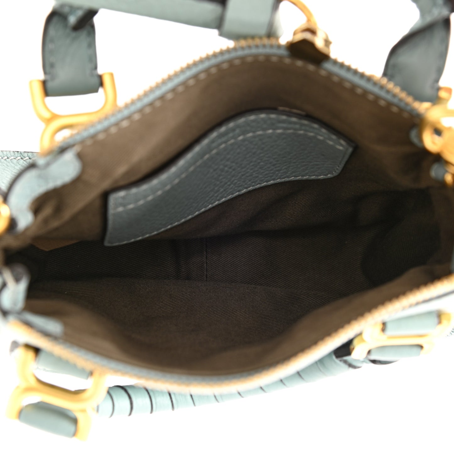 Calfskin Mini Marcie Satchel Mint Blue