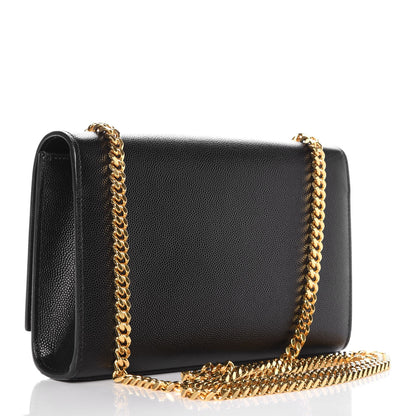 Saint Laurent Grain De Poudre Small Monogram Kate Satchel Black 3 of 7