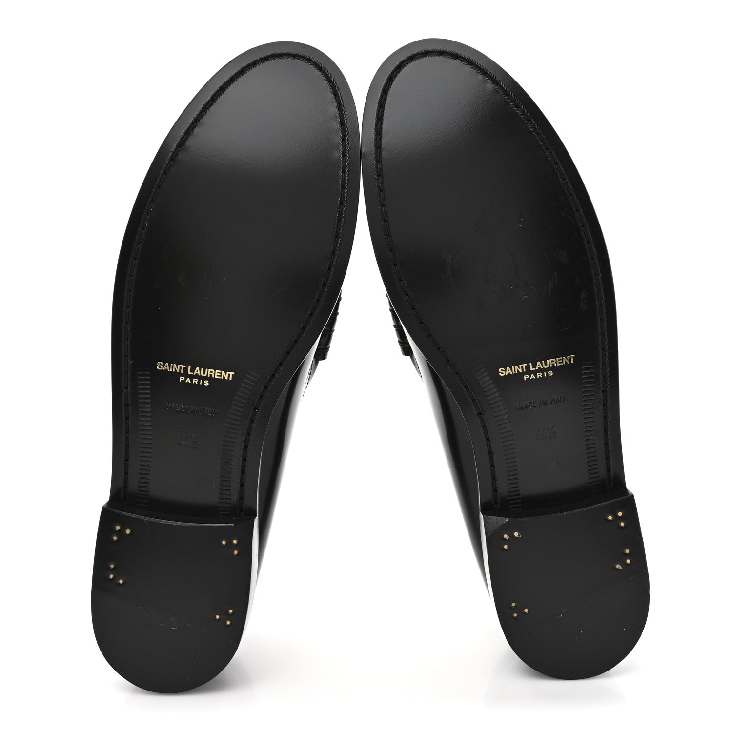Saint Laurent Calfskin Mens Penny Loafers 44.5 Black 7 of 10