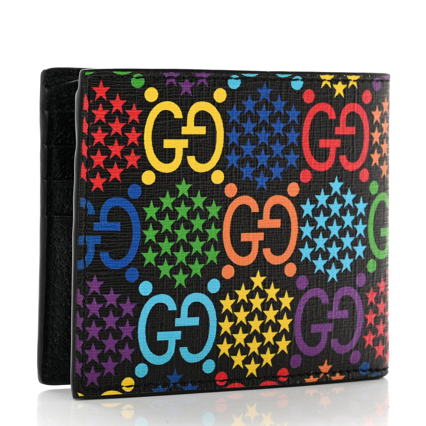 GG Supreme Monogram Psychedelic Bi-Fold Wallet Black Multicolor
