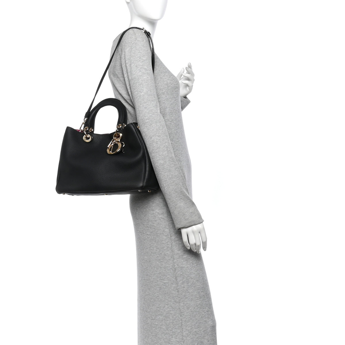 Bullcalf Medium Diorissimo Tote Black Rose Indien