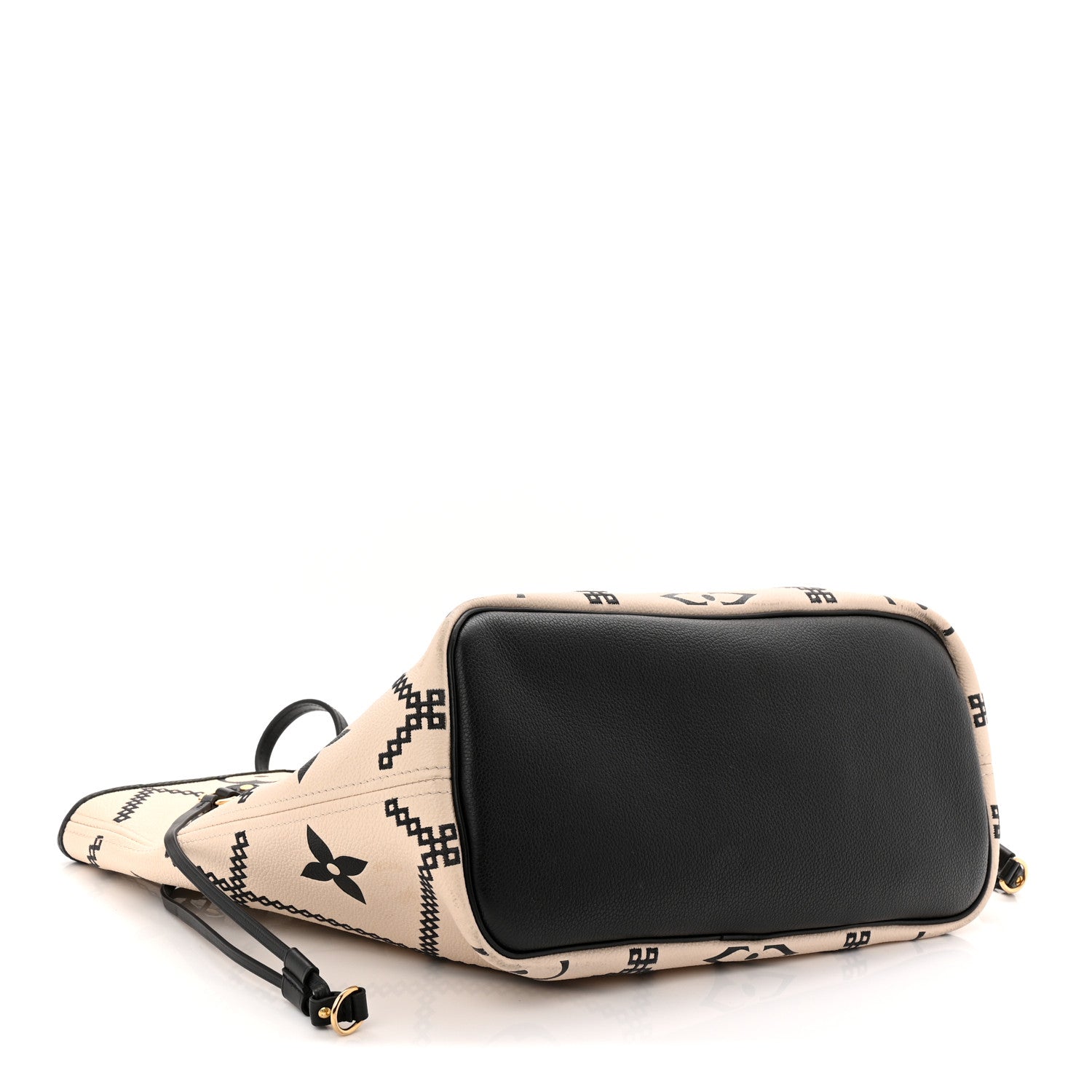Louis Vuitton Empreinte Monogram Giant Broderies Neverfull MM Cream Black 4 of 12