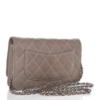 Chanel Iridescent Caviar Quilted Wallet On Chain WOC Gray 3 of 14