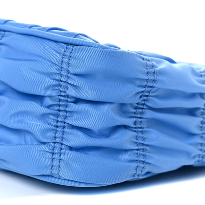 Prada Tessuto Nylon Gaufre Shoulder Bag Light Blue 8 of 8