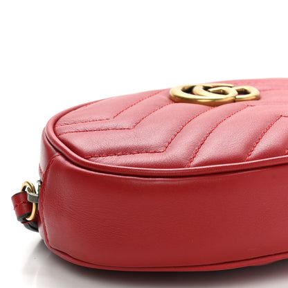 Gucci Calfskin Matelasse GG Marmont Belt Bag 85 34 Hibiscus Red 11 of 14