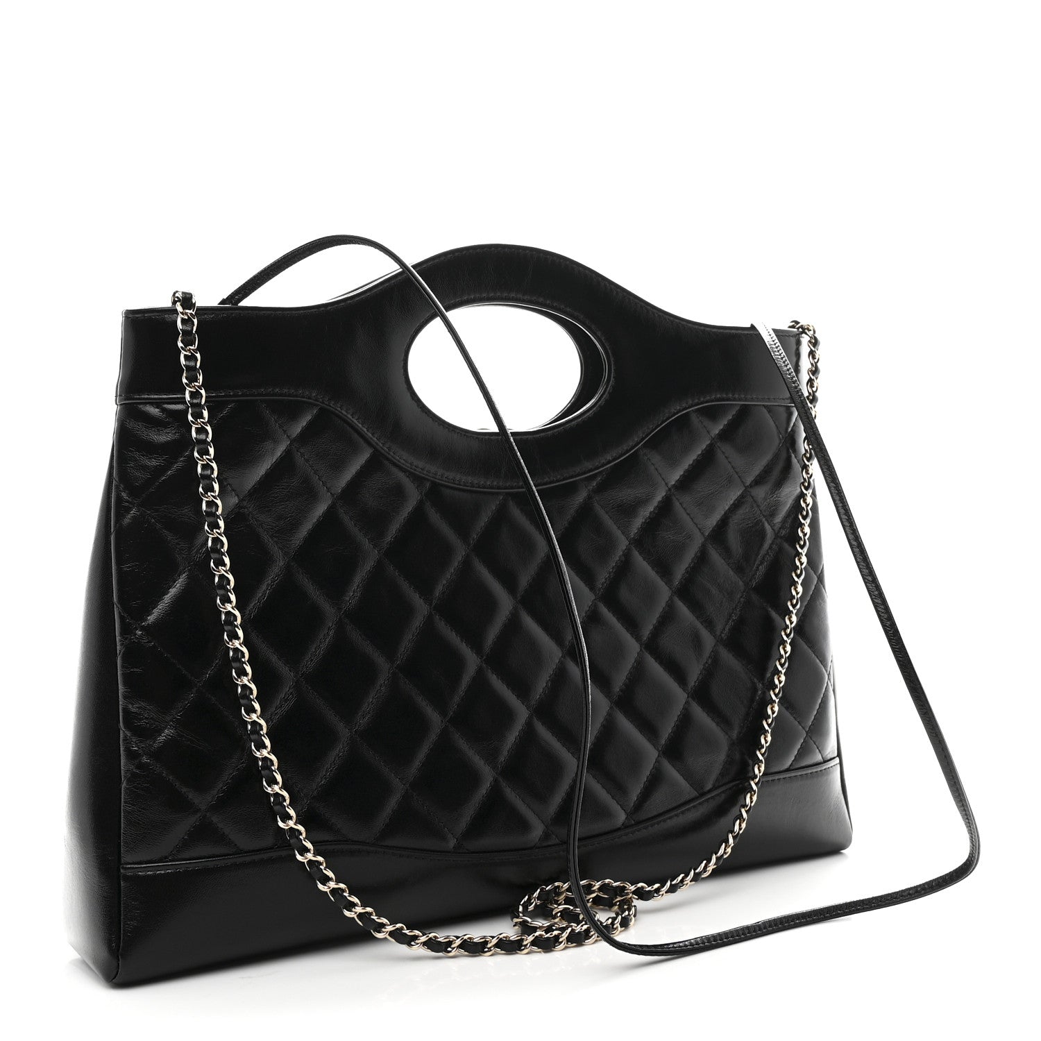 Chanel Shiny Lambskin Quilted 31 Shopping Bag Black 3 of 11
