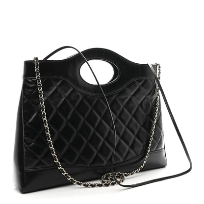 Chanel Shiny Lambskin Quilted 31 Shopping Bag Black 3 of 11