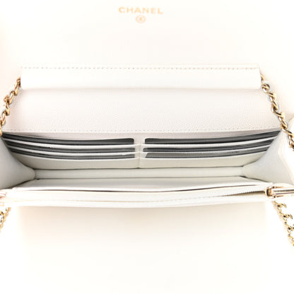 Chanel Caviar Quilted Wallet On Chain WOC White 5 of 12