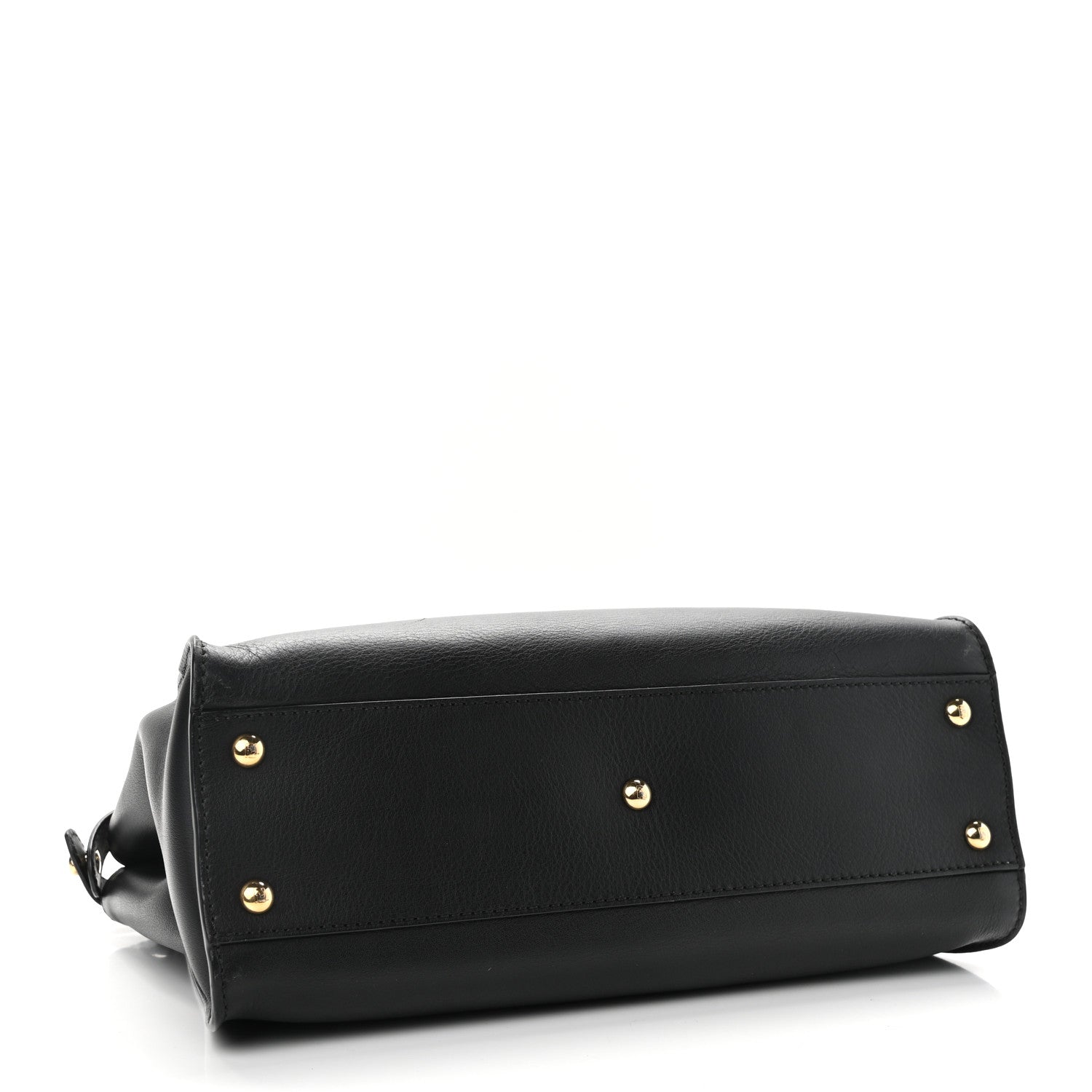 Fendi Vitello Seta Shiny Nappa Medium Peekaboo Iconic Satchel Black 4 of 10