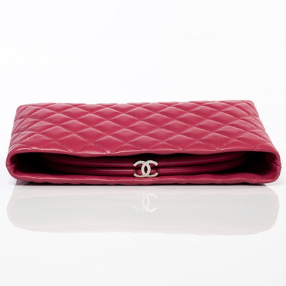 Chanel Lambskin Quilted Clutch Fuchsia 3 of 7