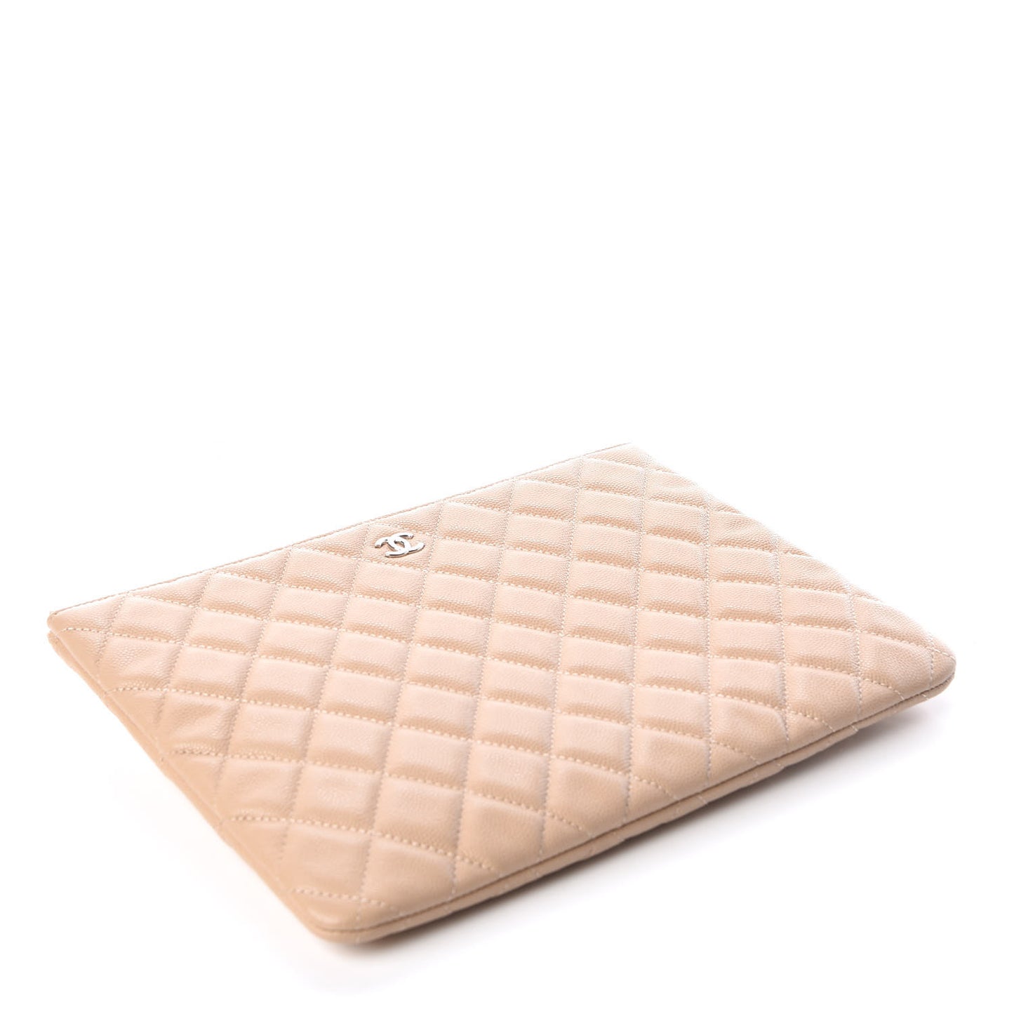 Caviar Quilted Medium Cosmetic Case Beige