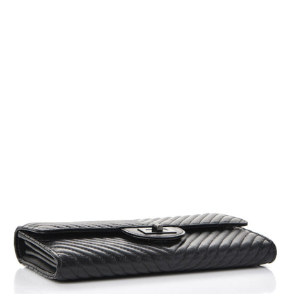 Chanel Aged Calfskin Chevron Quilted 2.55 Reissue Flap Wallet So Black 4 of 9
