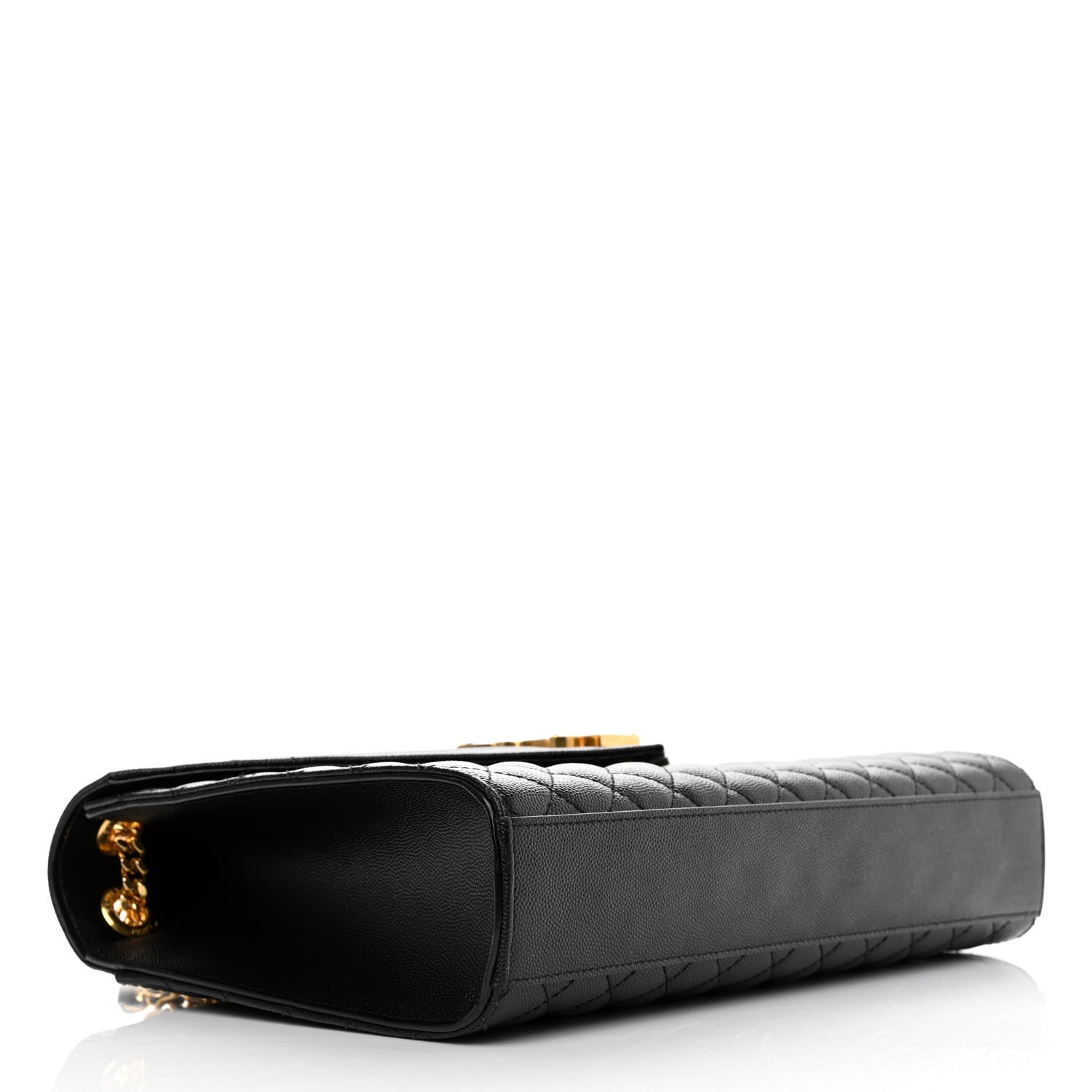 Saint Laurent Grain De Poudre Textured Mixed Matelasse Large Triquilt Monogram Satchel Black 4 of 15