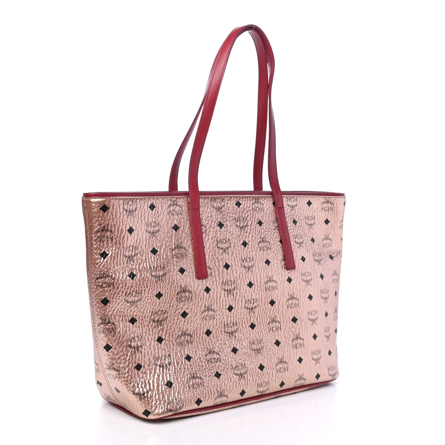 Metallic Visetos Medium Anya Shopper Tote Champagne Gold