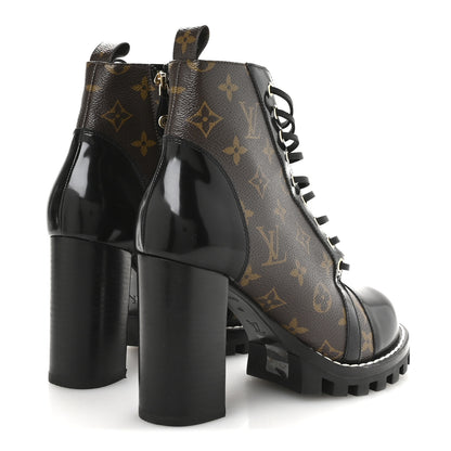 Louis Vuitton Patent Calfskin Monogram Star Trail Ankle Boots 40 Black 5 of 8