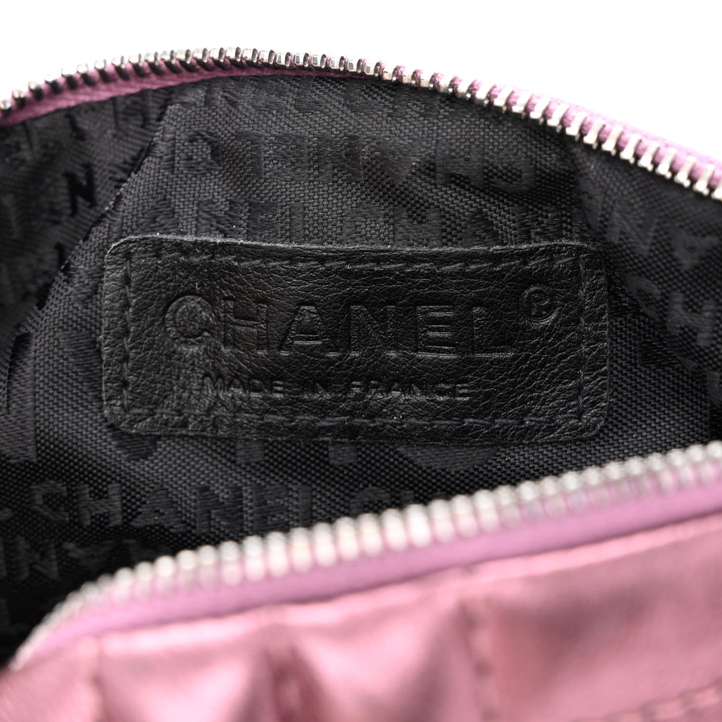 Metallic Lambskin Horizontal Quilt Pochette Purple