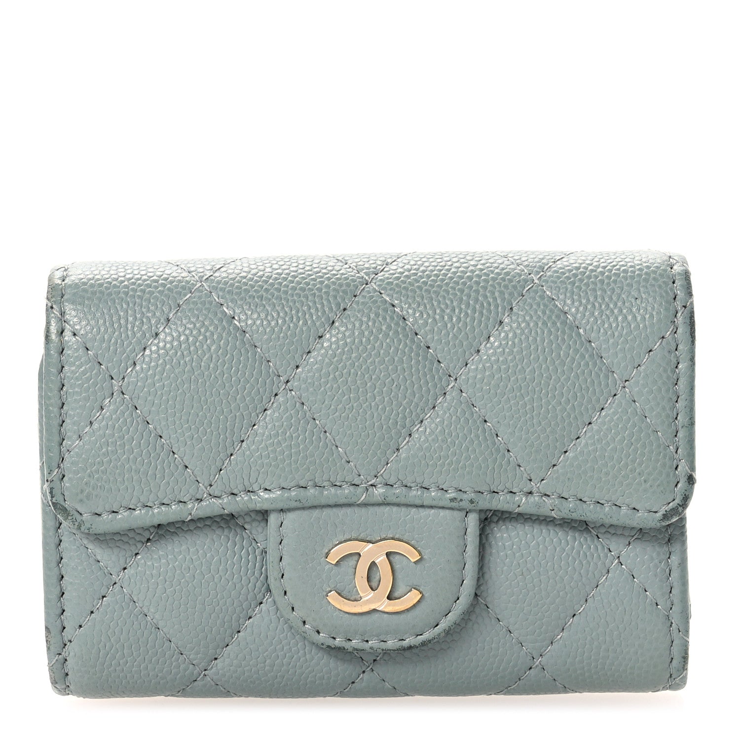 Chanel Caviar Quilted Classic 4 Key Holder Wallet Grey 1 of 10