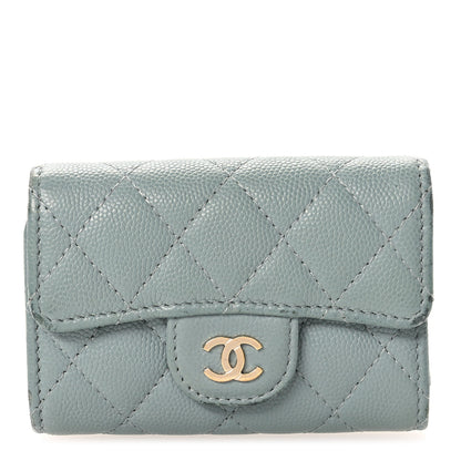 Chanel Caviar Quilted Classic 4 Key Holder Wallet Grey 1 of 10