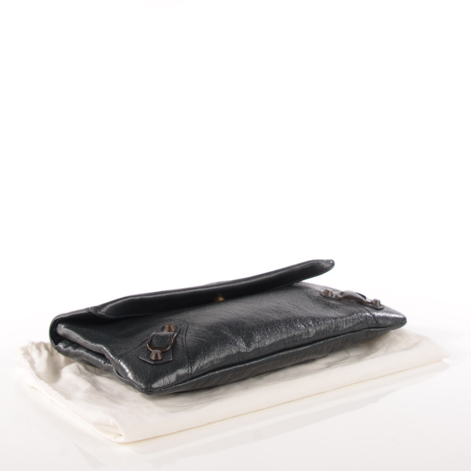 Balenciaga Agneau Classic Hardware Envelope Clutch Anthracite 4 of 9
