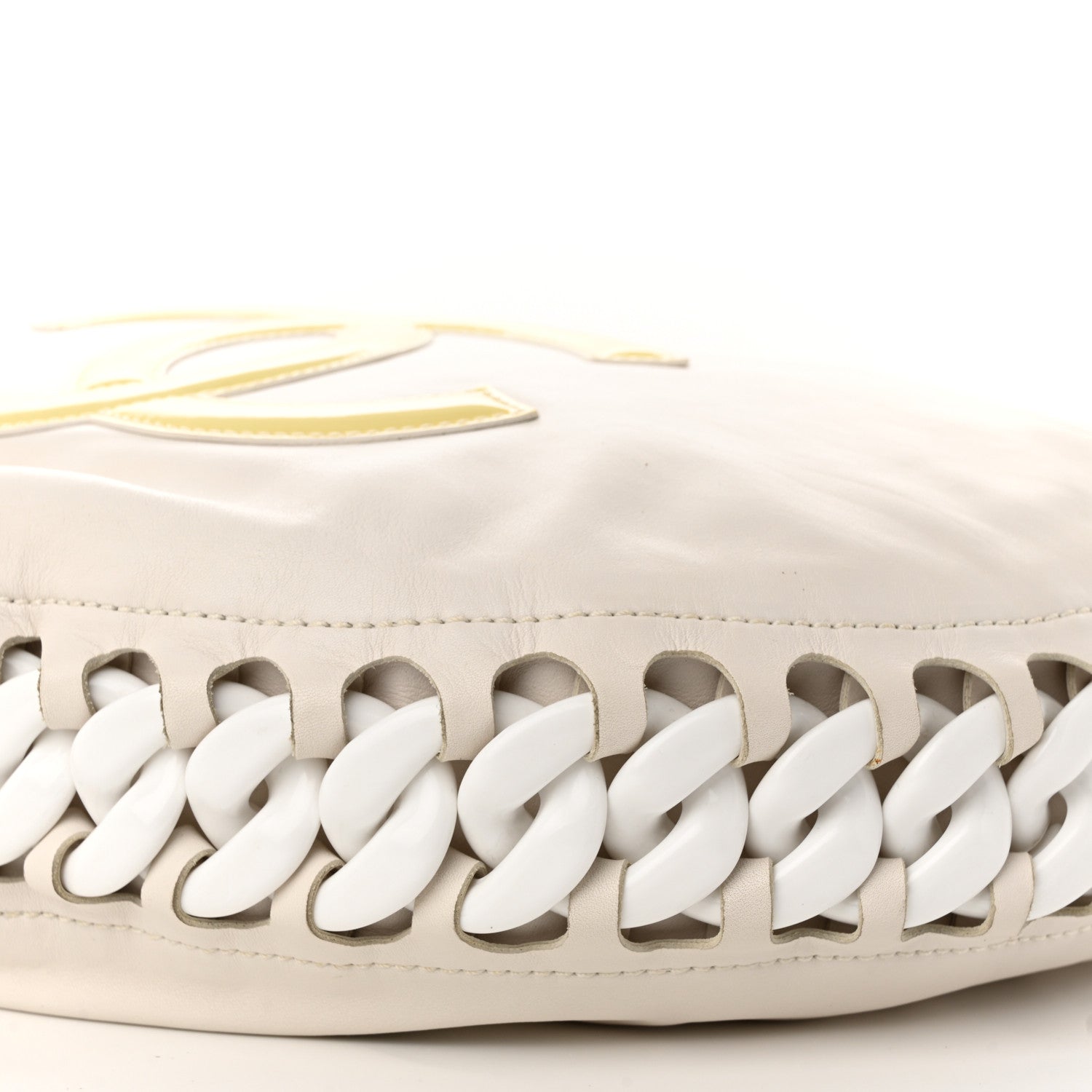 Chanel Calfskin Modern Chain Rhodoid Hobo White 10 of 11