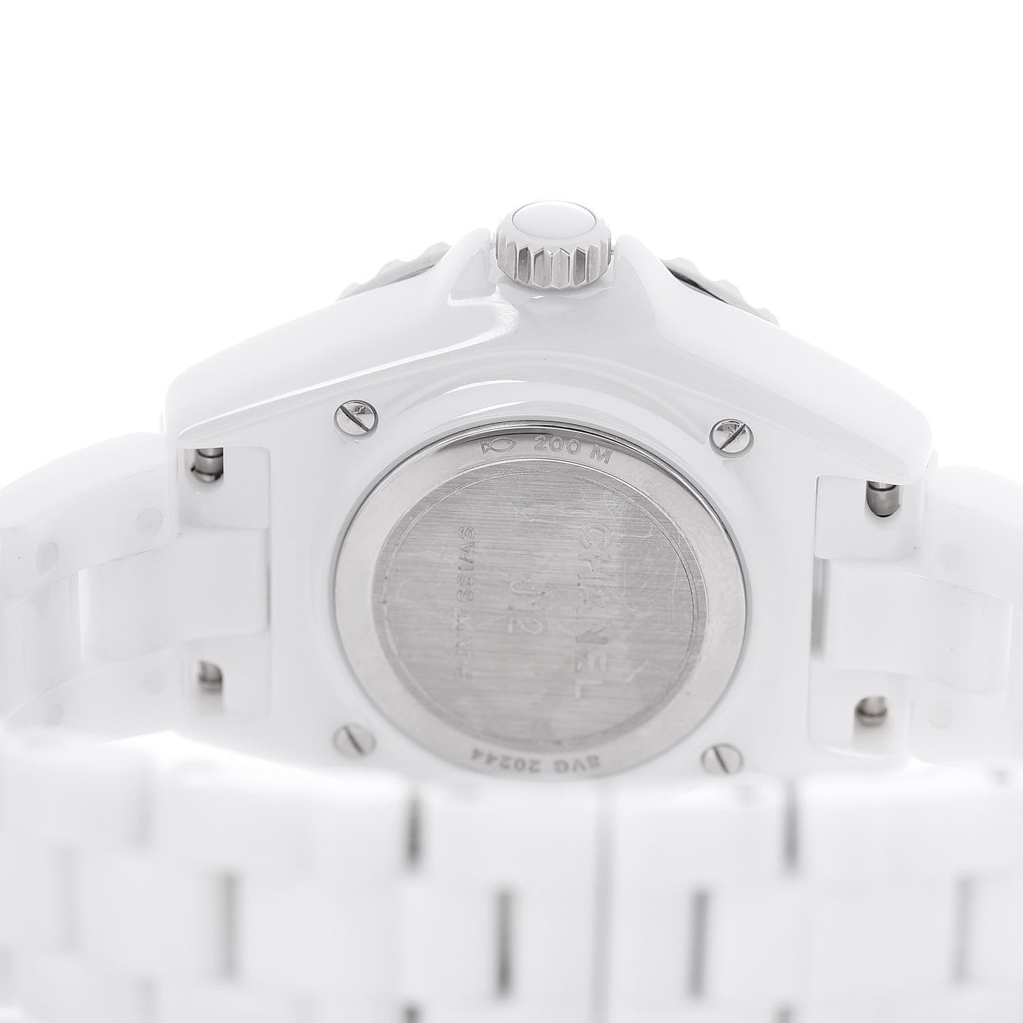 Stainless Steel Ceramic 33mm J12 Phantom Quartz Watch White