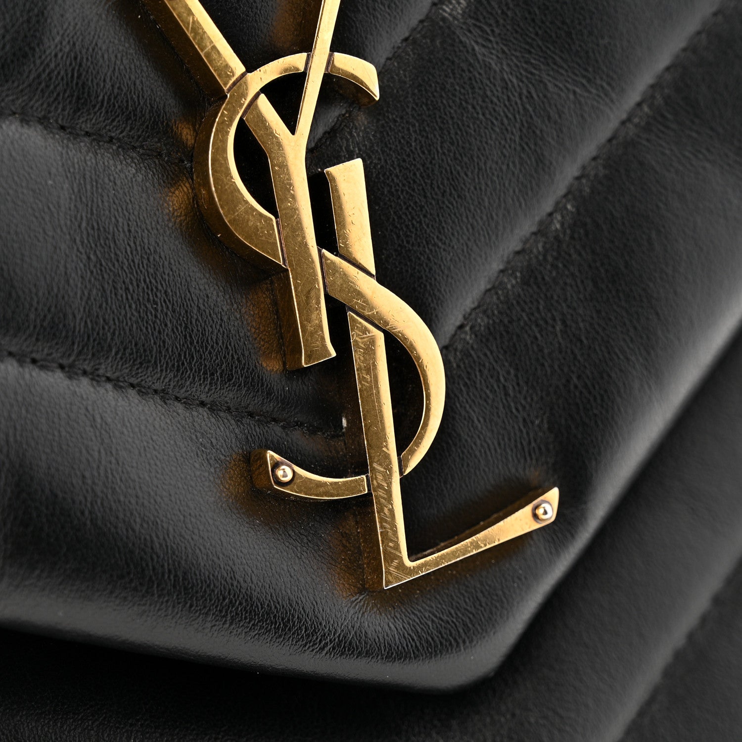Saint Laurent Calfskin Y Quilted Monogram Medium Loulou Chain Satchel Black 12 of 13
