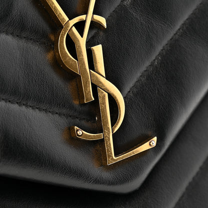 Saint Laurent Calfskin Y Quilted Monogram Medium Loulou Chain Satchel Black 12 of 13